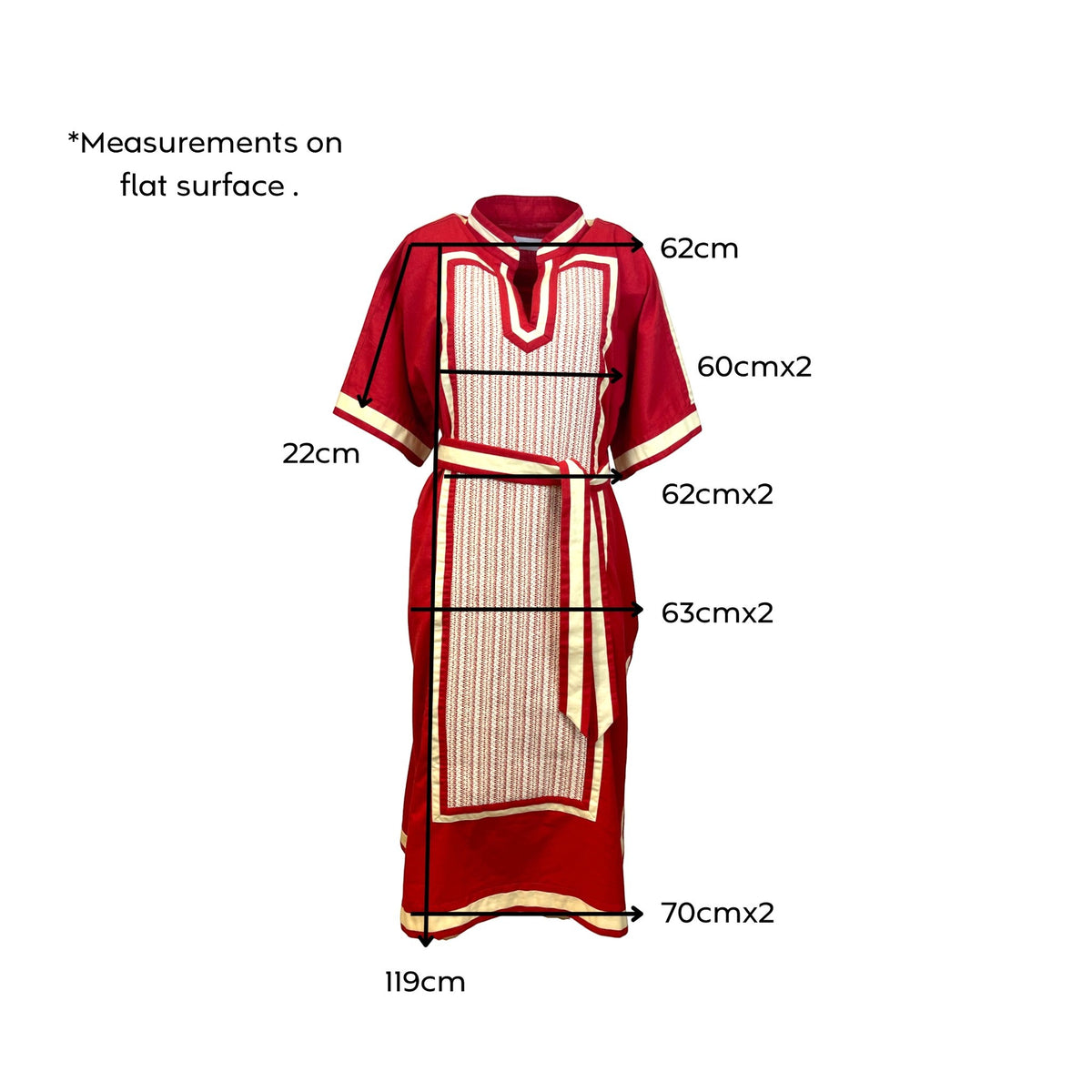 Antipodean Bonita Kaftan Tunic Red Dress Size AU6