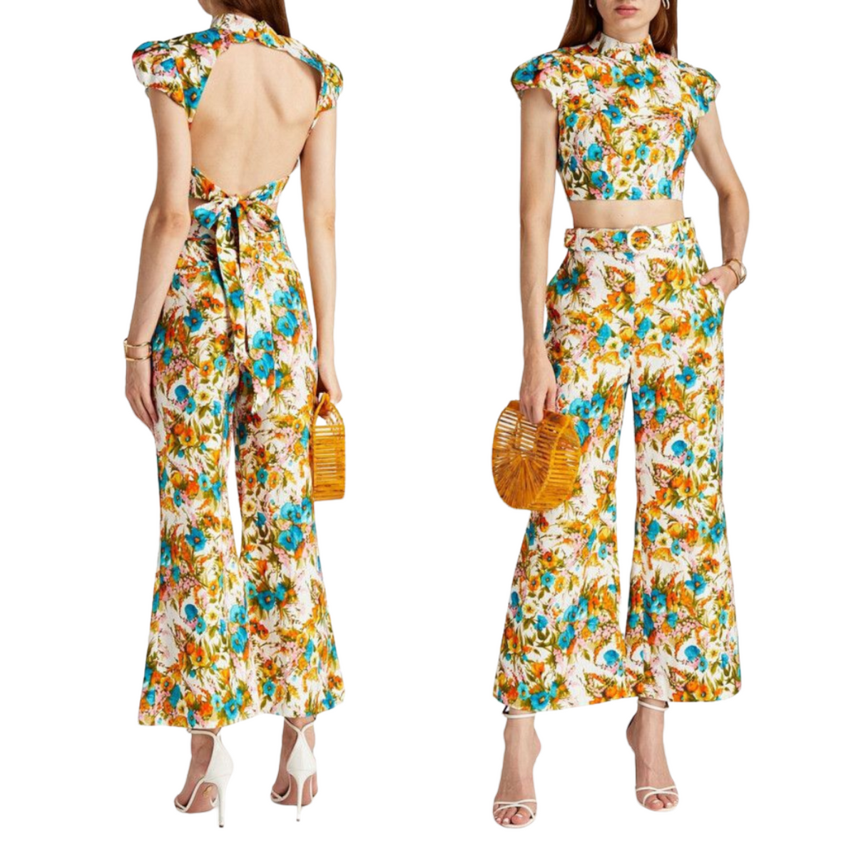 Zimmermann Estelle Floral Linen Co-ord Set Top Size 2 Trousers Size 0 Pre-Loved