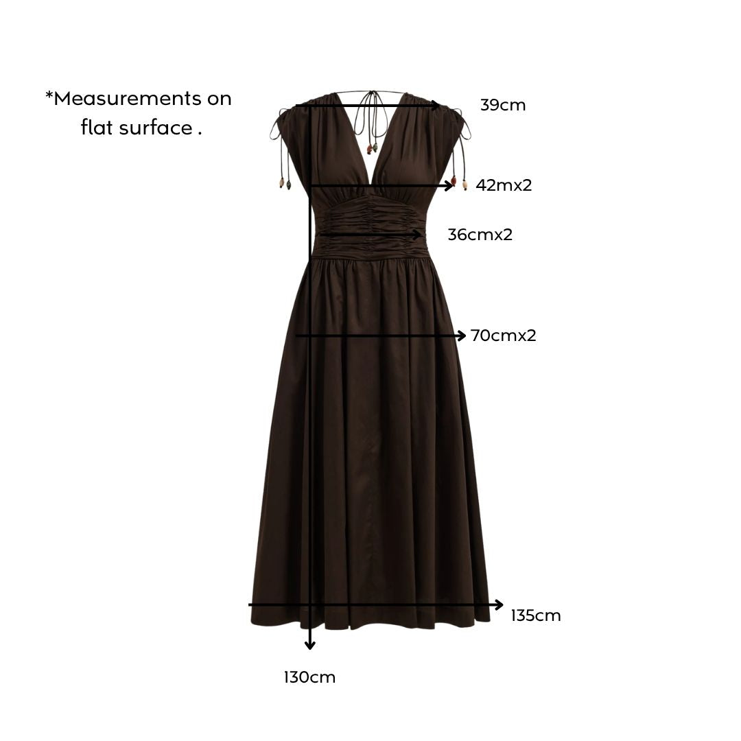 Aje Studio Laure Midi Dress Deep Chocolate Size AU8