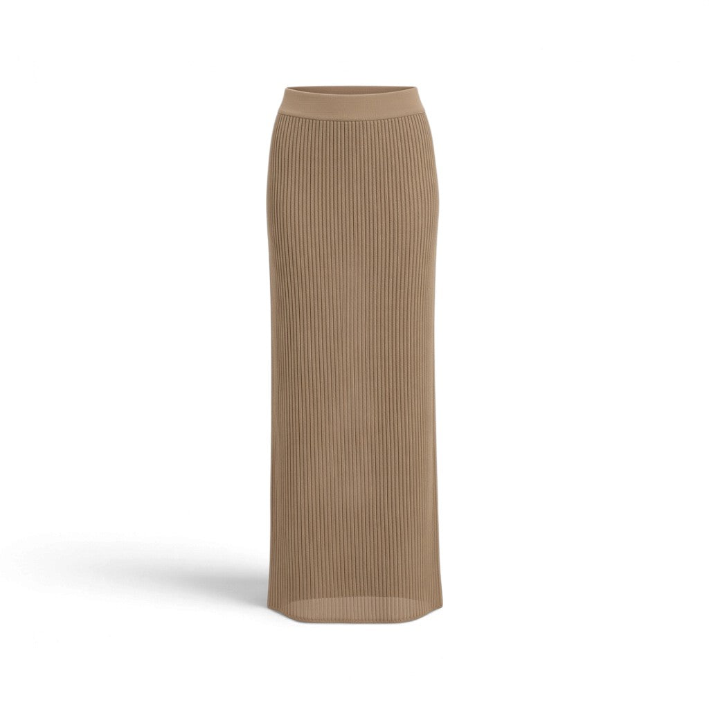 KOOKAÏ Cairo Knit Midi Skirt Khaki Size AU8