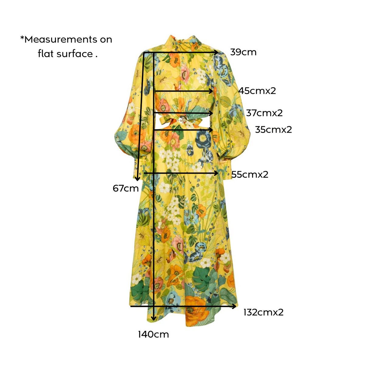 Alémais Cresida Cutout Midi Dress Yellow Floral Print Size AU8