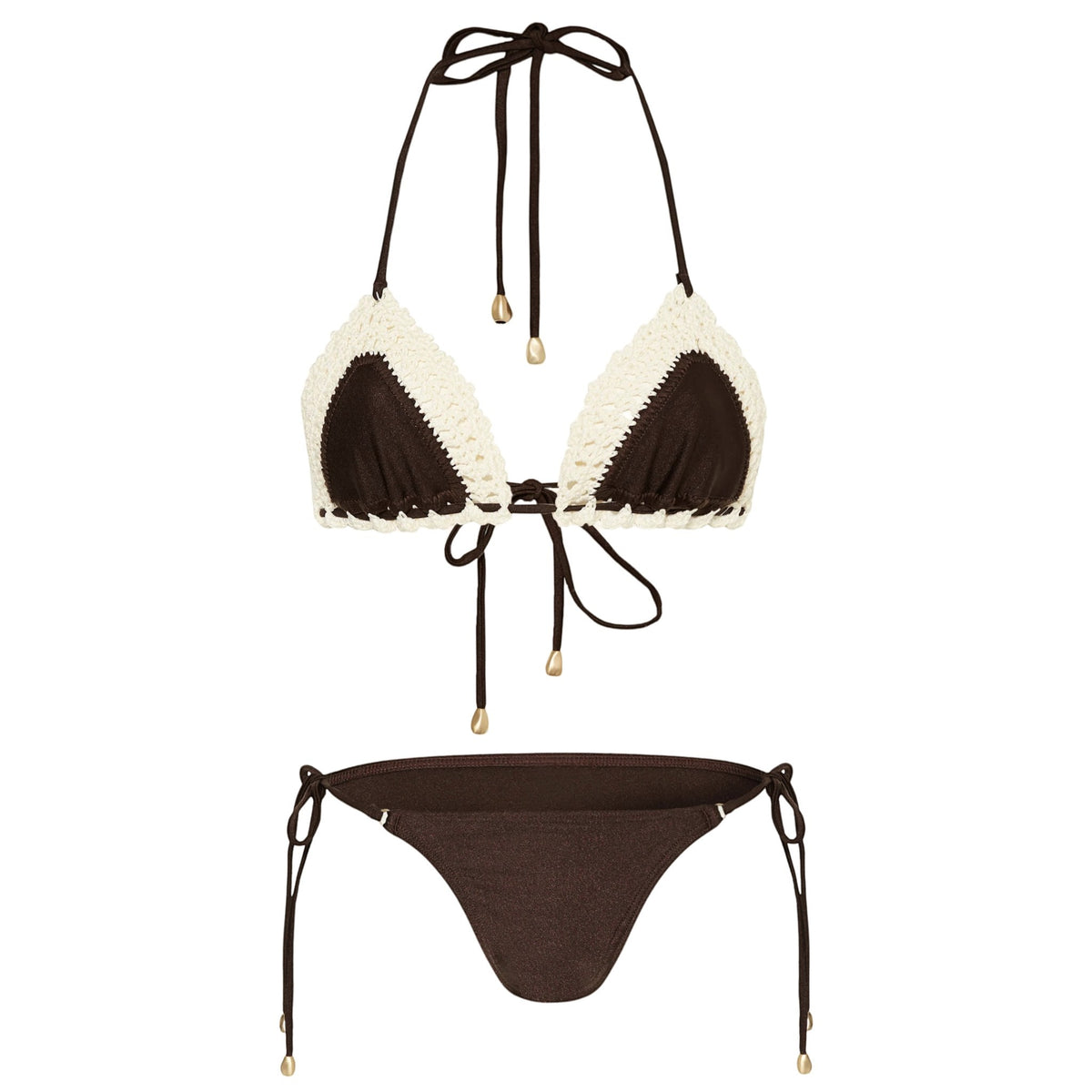 Zimmermann Acacia Crochet Tri Bikini Chocolate Size 1