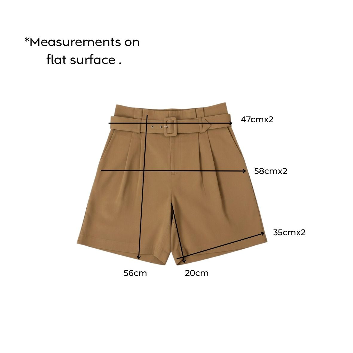Scotch & Soda Paperbag High Waist Belted Shorts Camel Size XL