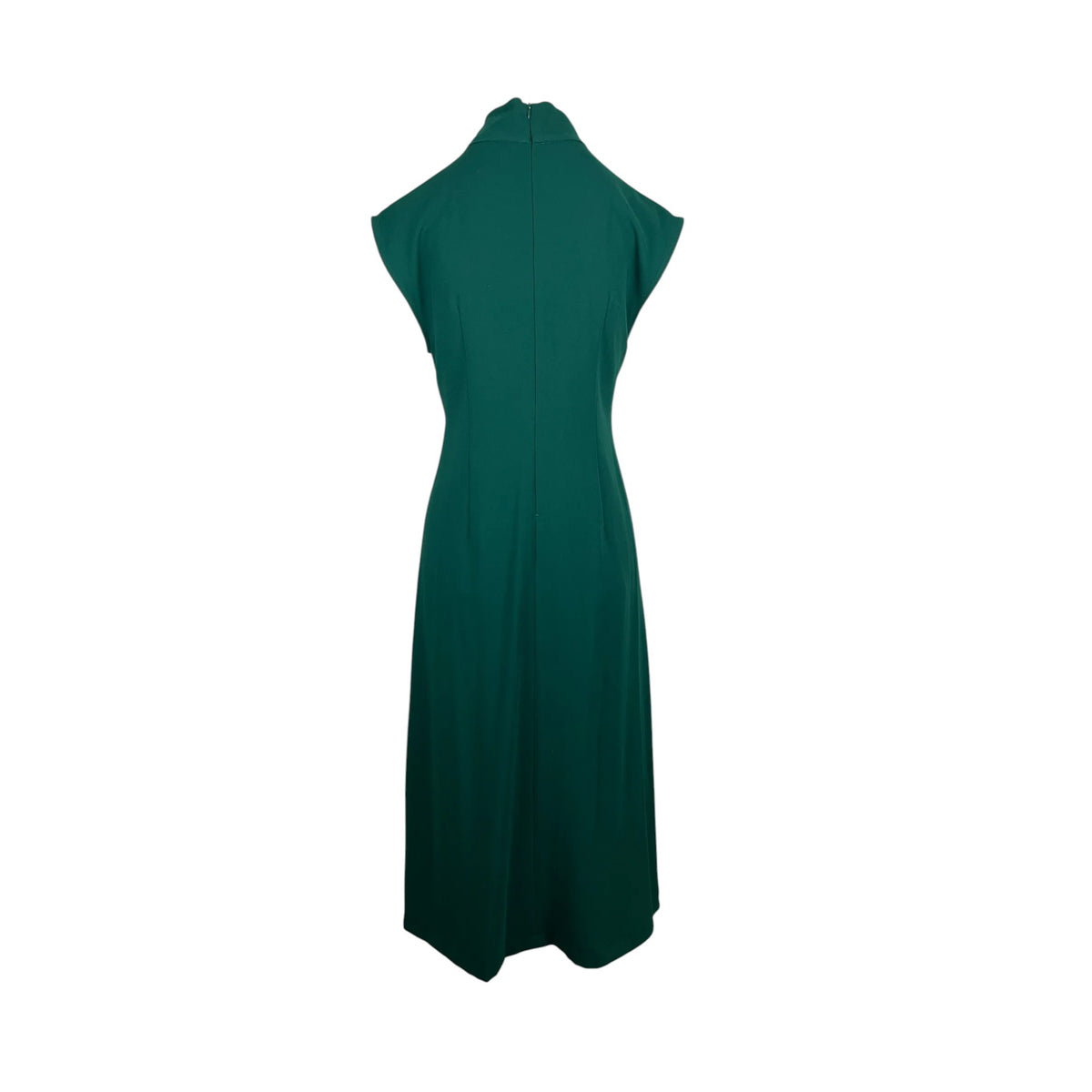 Zara Woman Emerald Green High Neck Midi Dress Size XS Pre-Loved