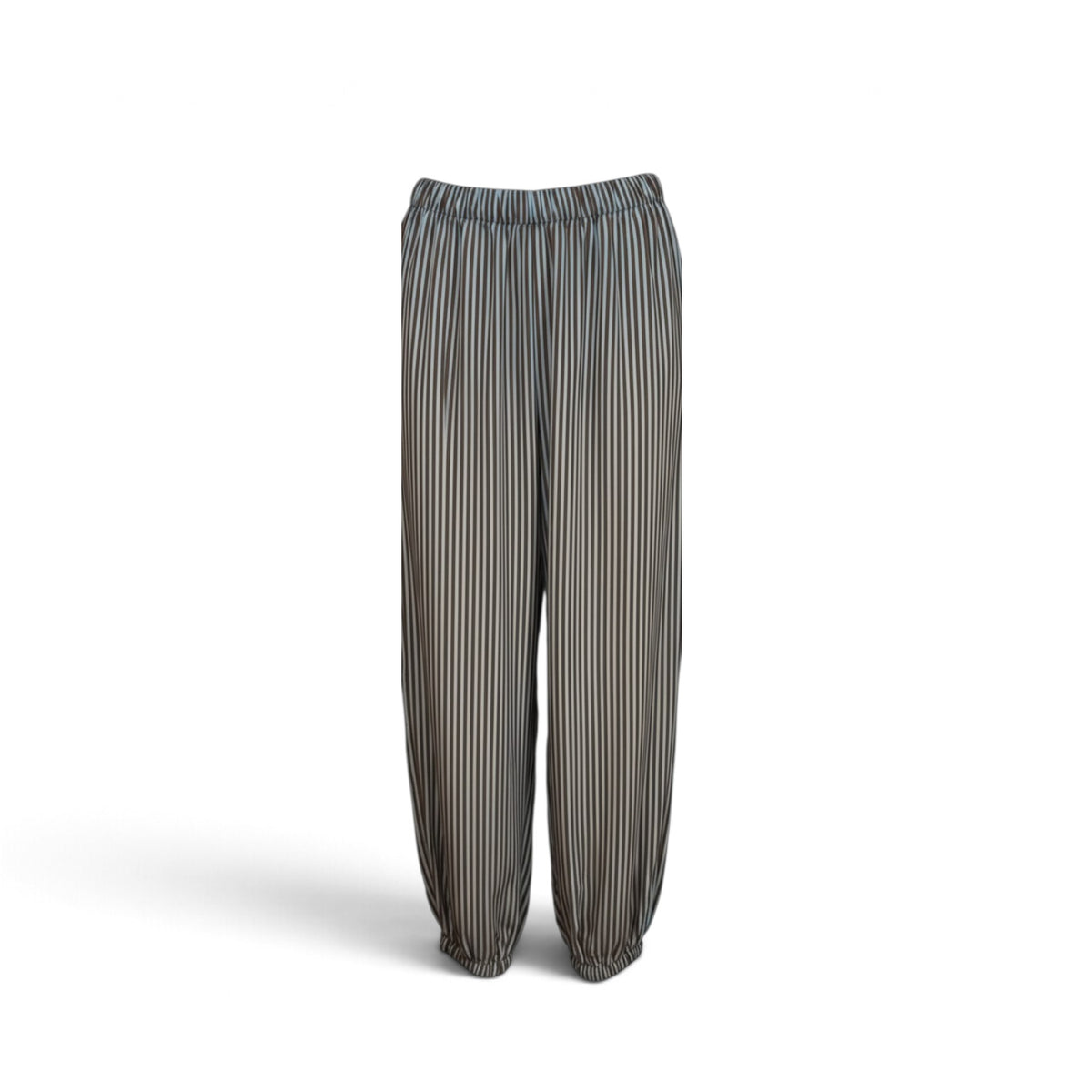 Zara ZW Collection Striped Balloon Pants Brown Blue Size S