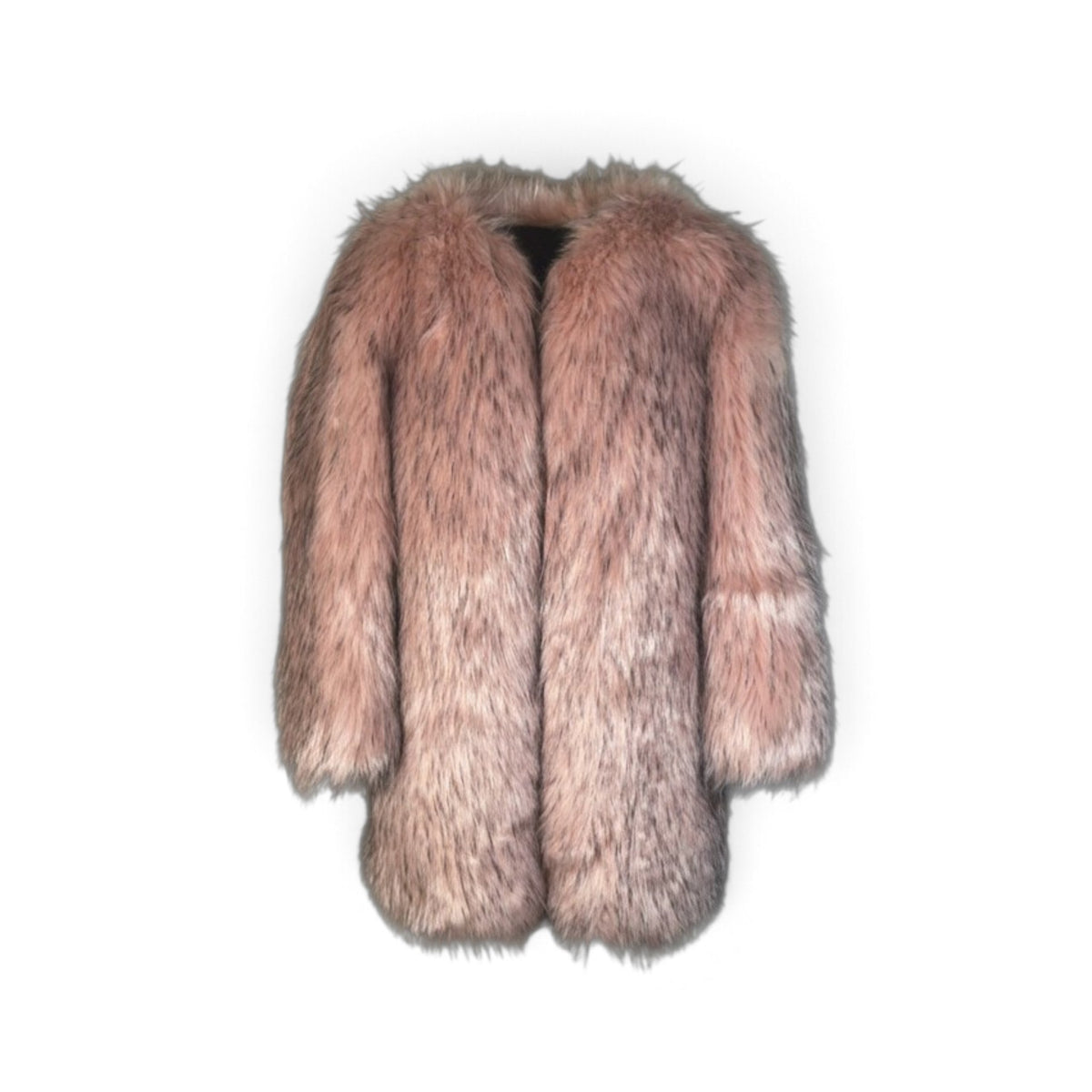 Zara Faux Fur Coat Soft Pink Size S