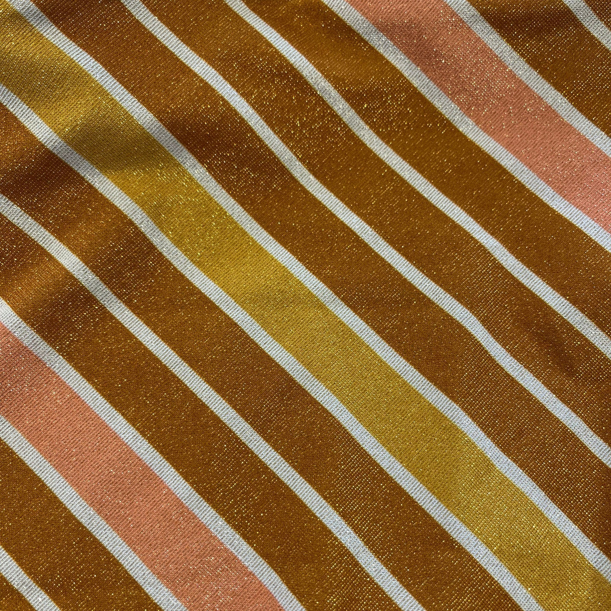Zimmermann Lexi Metallic Scarf-Tie One Piece Caramel Lurex Multi Stripe Size 1