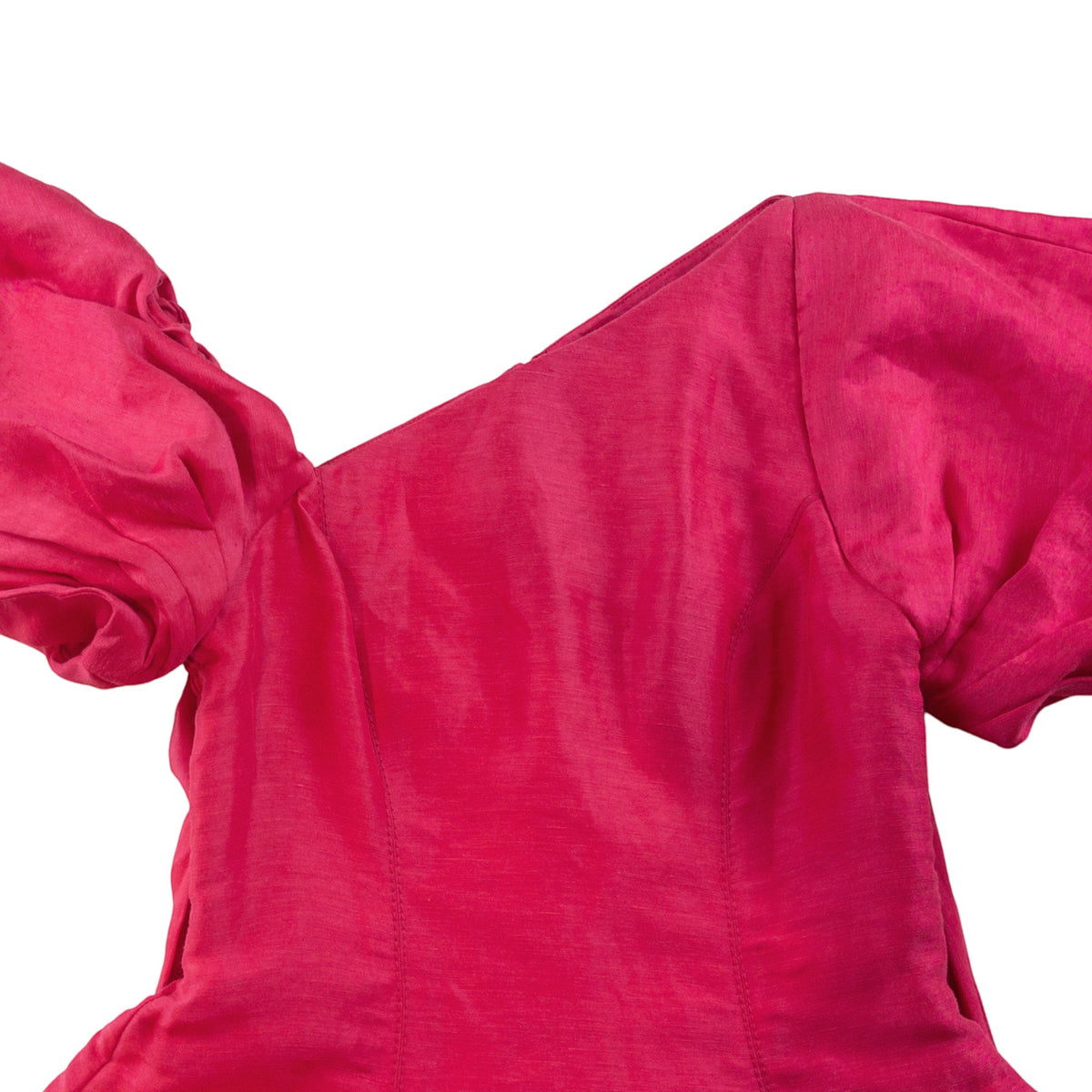 Aje Arista Tulip Sleeve Mini Dress Bougainvillea Red Pink Size AU6