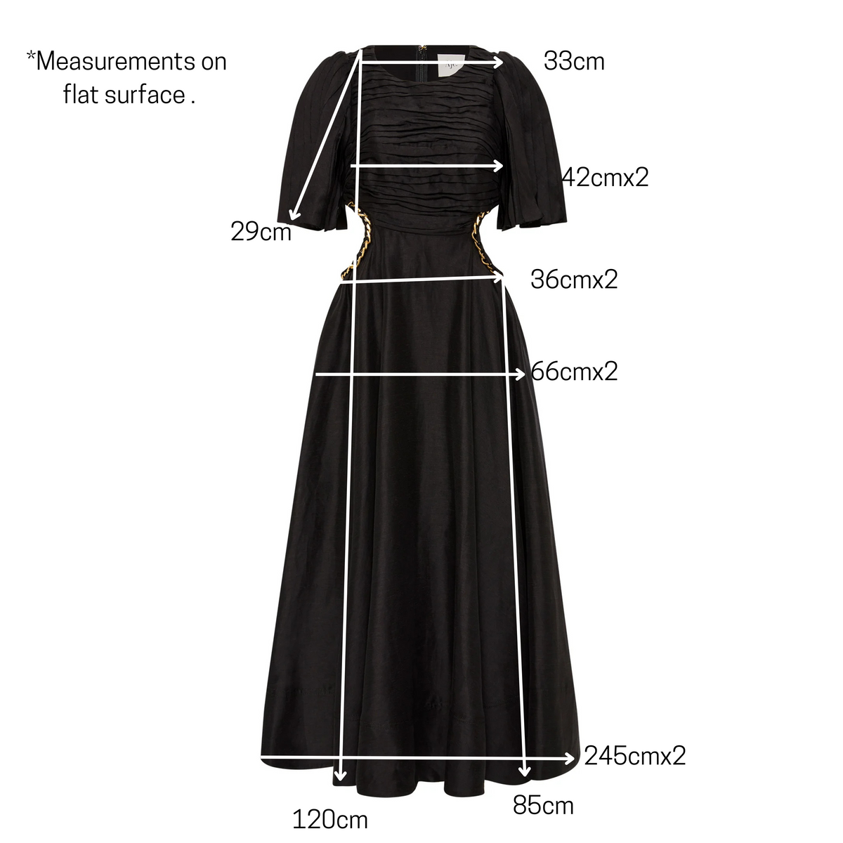 Aje Monica Chainlink Midi Dress Black Gold Details Size AU6