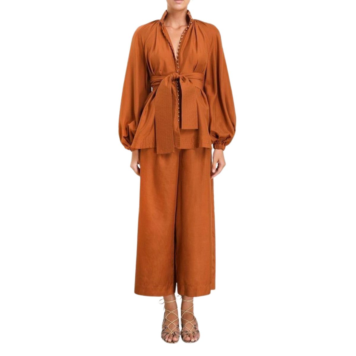 Zimmermann Ninety-Six Billow Shirt Tan Size 0
