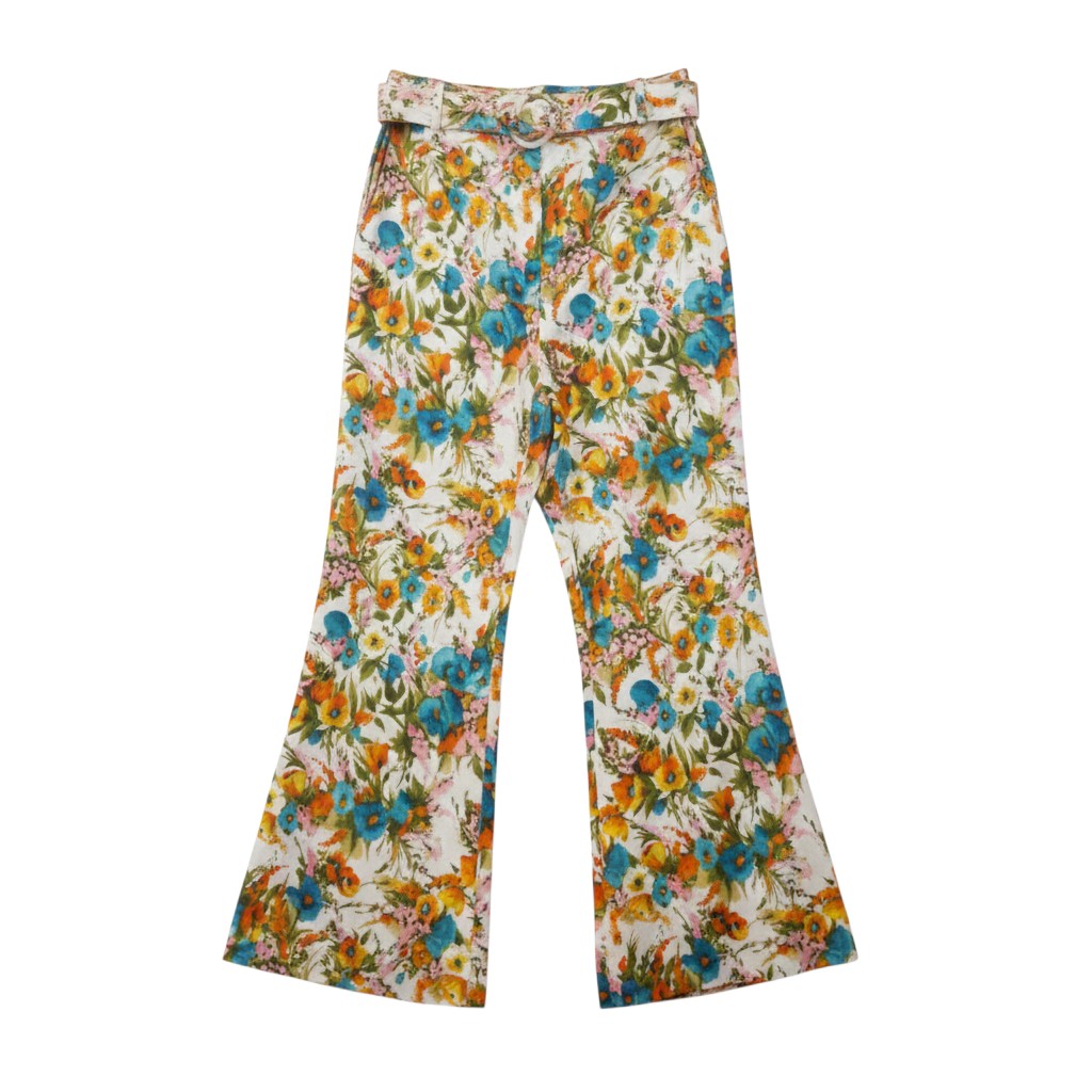 Zimmermann Estelle Floral Linen Co-ord Set Top Size 2  Trousers Size 0  Pre-Loved