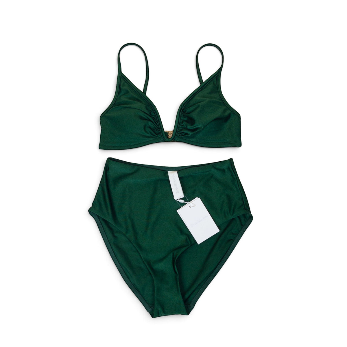 Zimmermann Wylie Plunge Wire Bikini Emerald Size 0