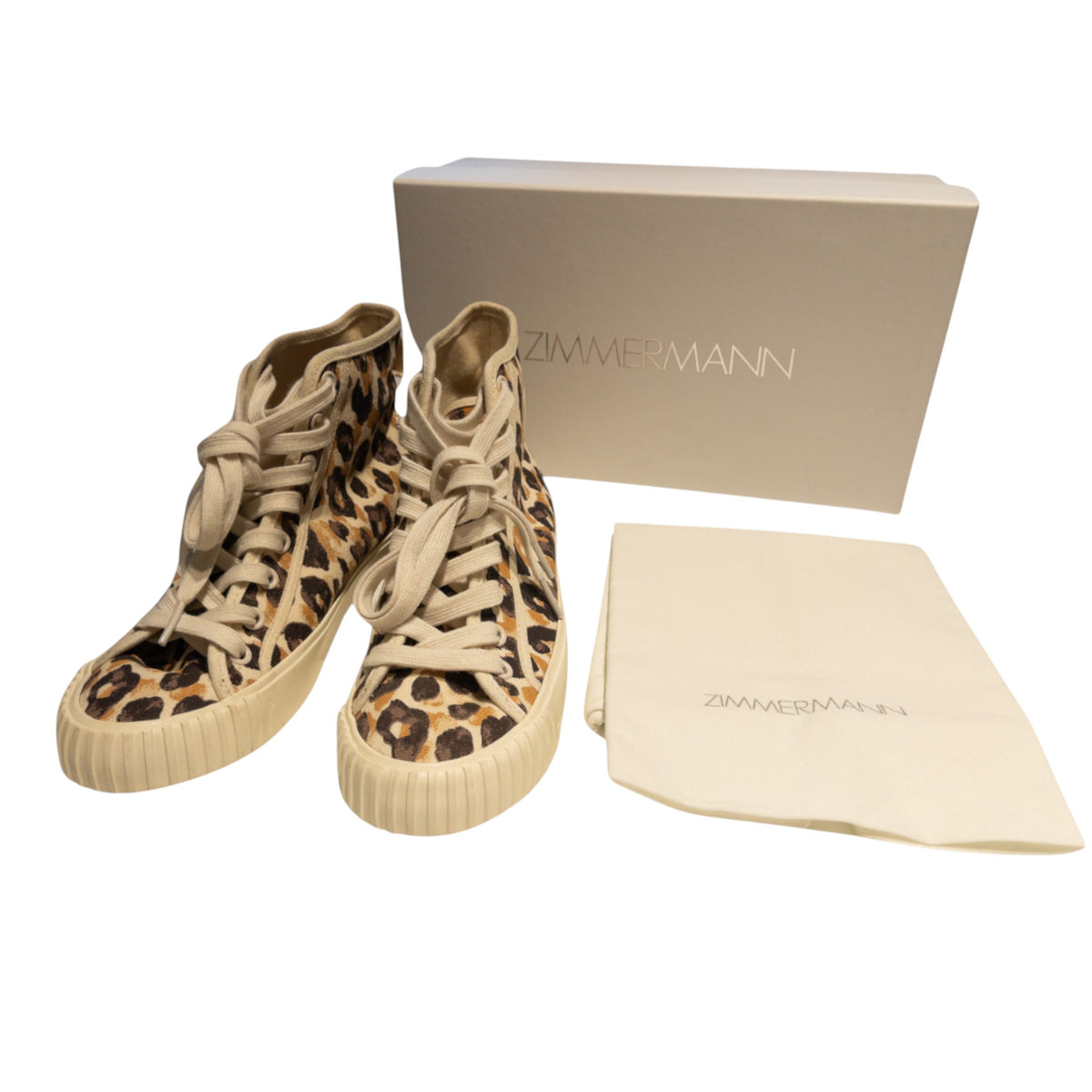 Zimmermann High-Top Sneakers Caramel Leopard Print Size EU 38