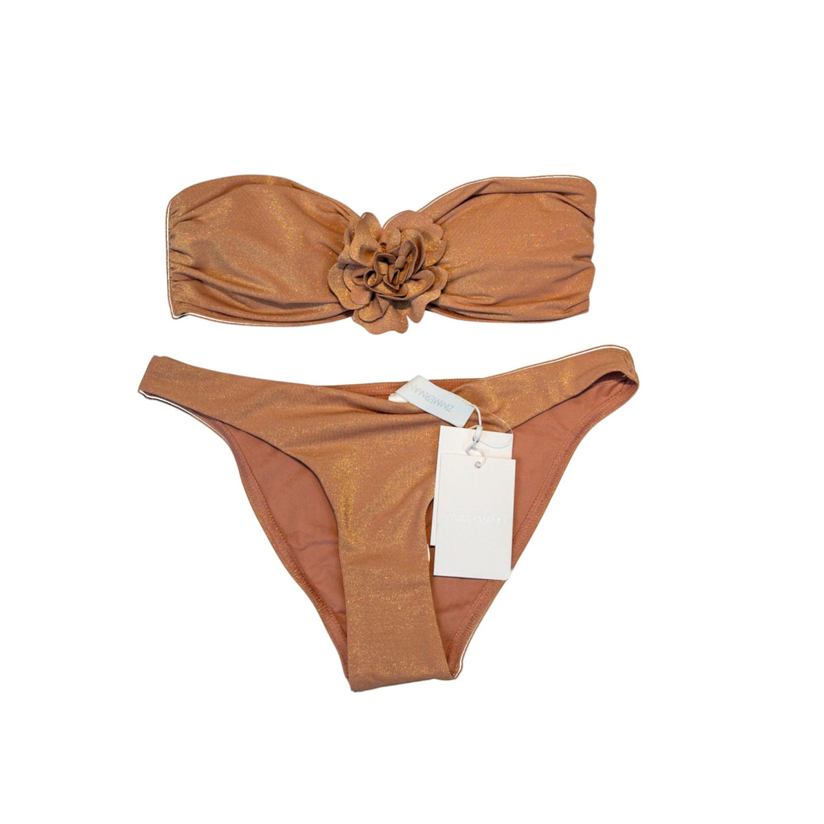 Zimmermann Everley Metallic Bikini Set Rose Size 1