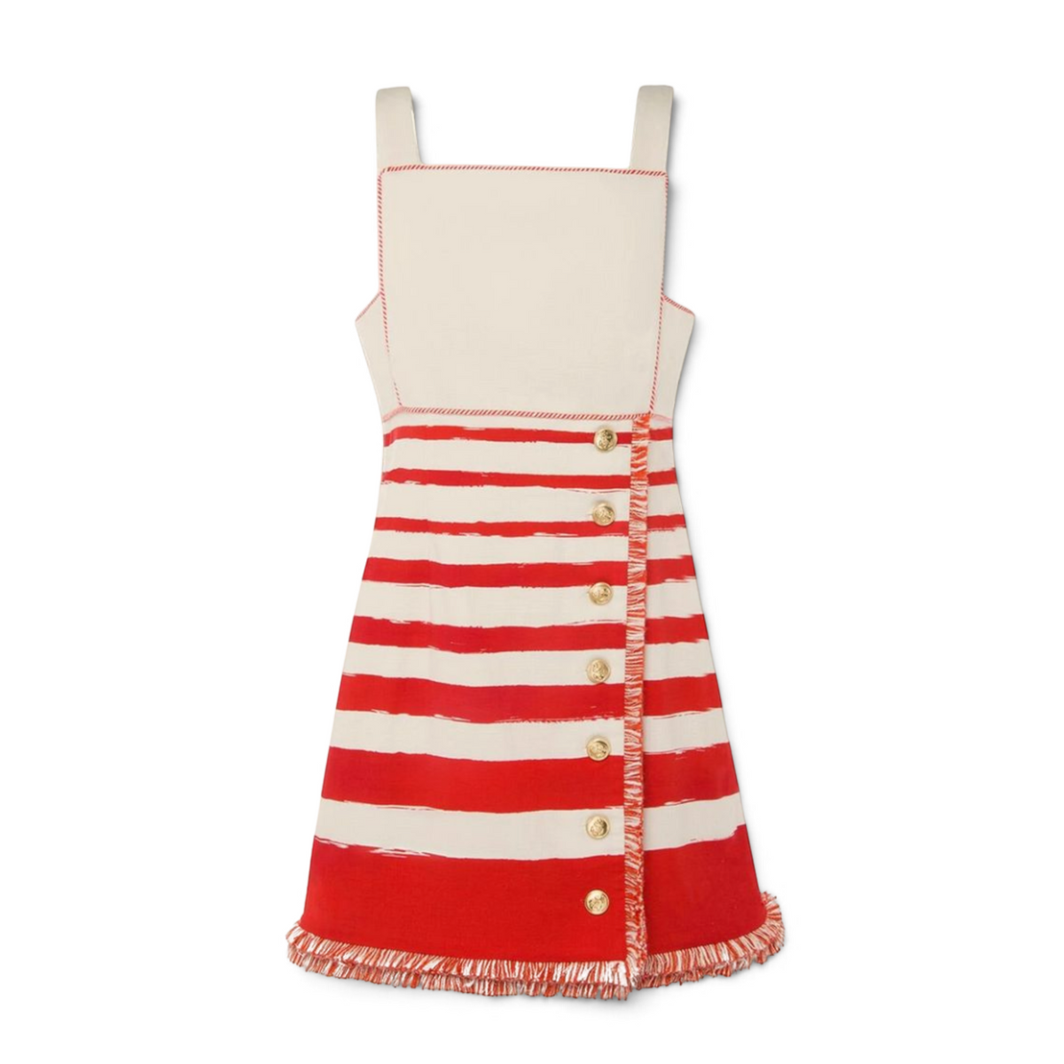 Zimmermann Postcard Boat Neck Mini Dress Red White Stripe Size 0