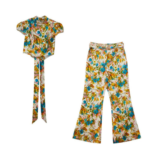 Zimmermann Estelle Floral Linen Co-ord Set Top Size 2  Trousers Size 0  Pre-Loved