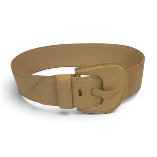 Zimmermann High Waist Leather Belt Sand S