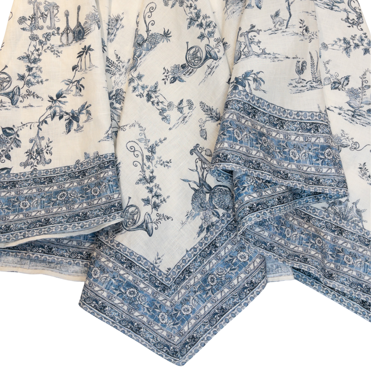 Alémais Casa Midi Dress Color Neutrals and Blue Print Size AU8