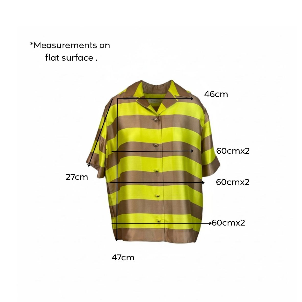 Zimmermann Wonderland Short Sleeve Silk Shirt Lime Stripe Size 0