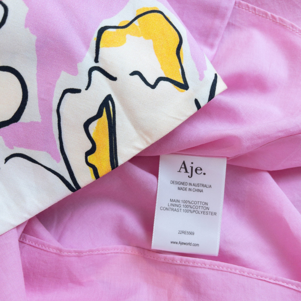 Aje Gretta Bow Back Mini Dress Pink Hibiscus Size AU8