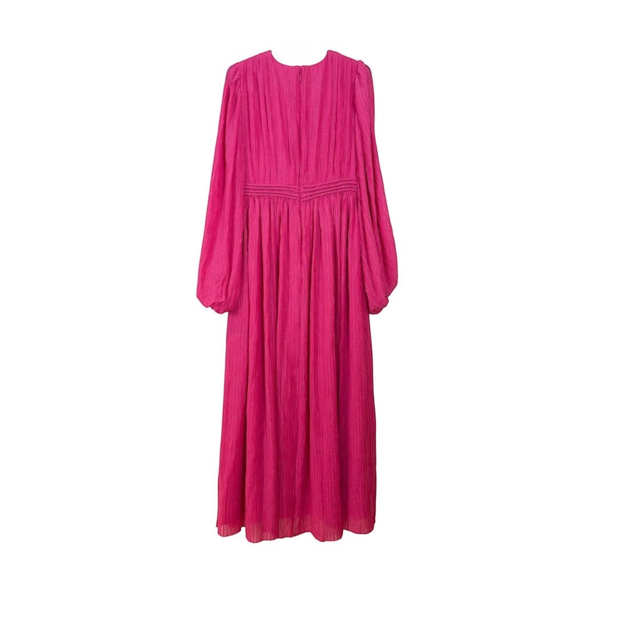 Aje Genevieve Pleated Midi Dress Azalea Pink Size AU8