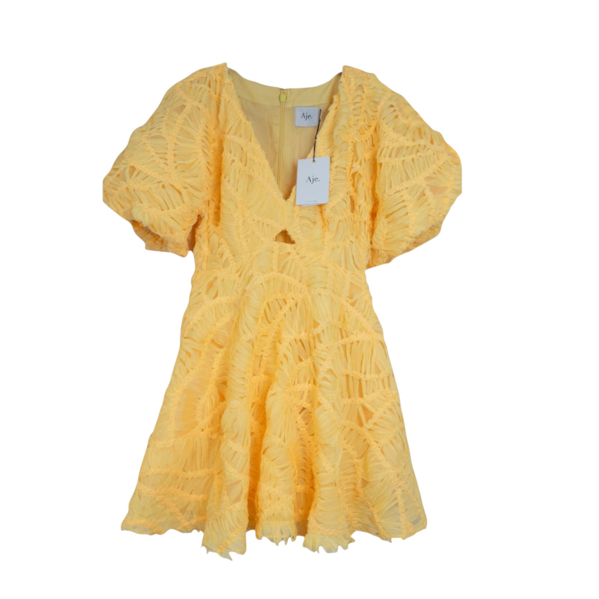 Aje Florential Mini Swing Dress Soft Yellow Size AU8
