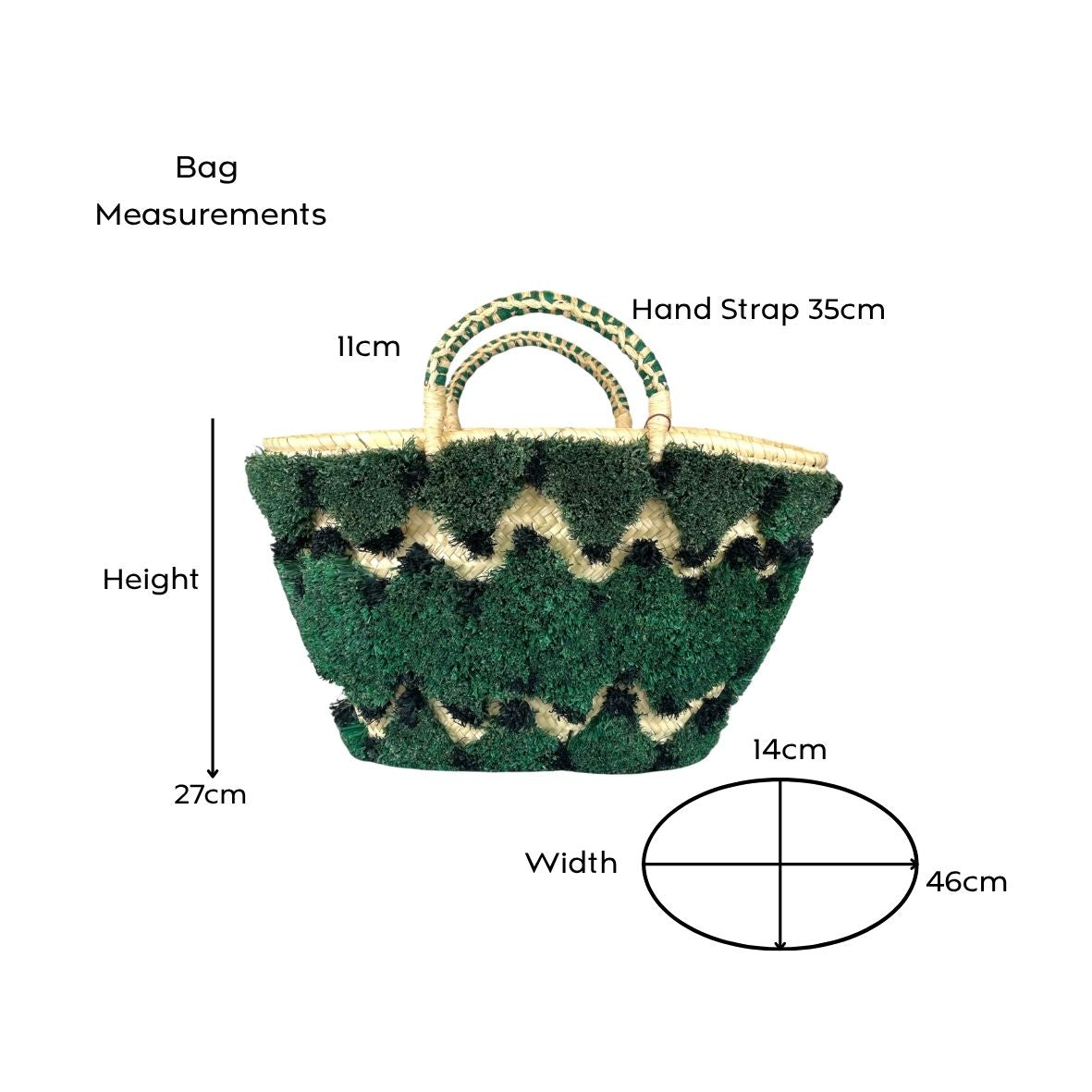 Alémais Geo Tufted Raffia Maxi Basket Bag Green