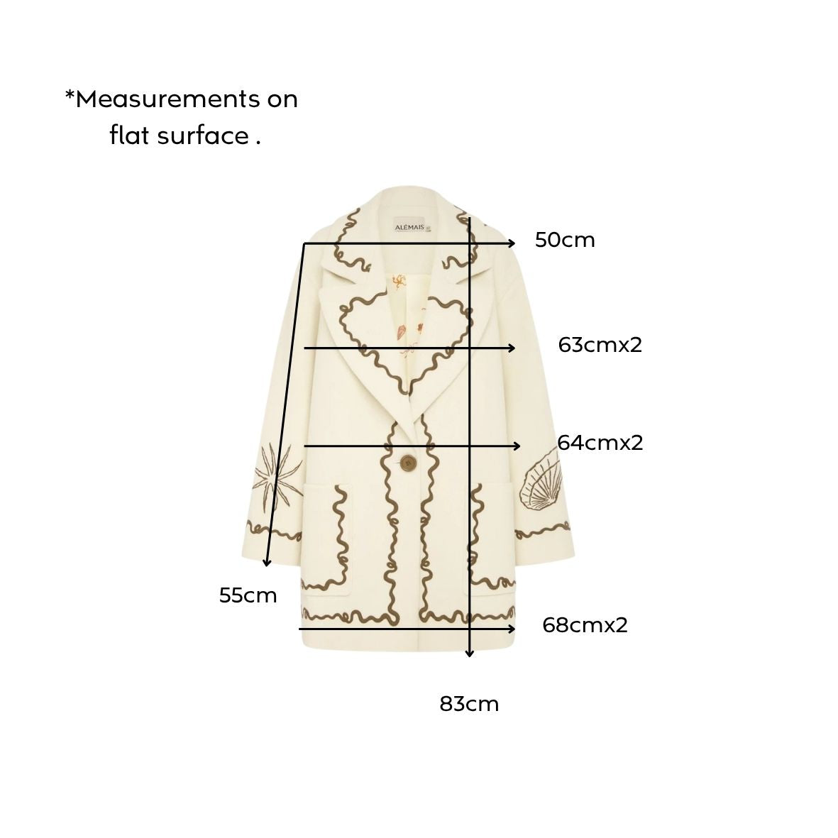 Alémais Sammy Embroidered Jacket Beige Size AU10