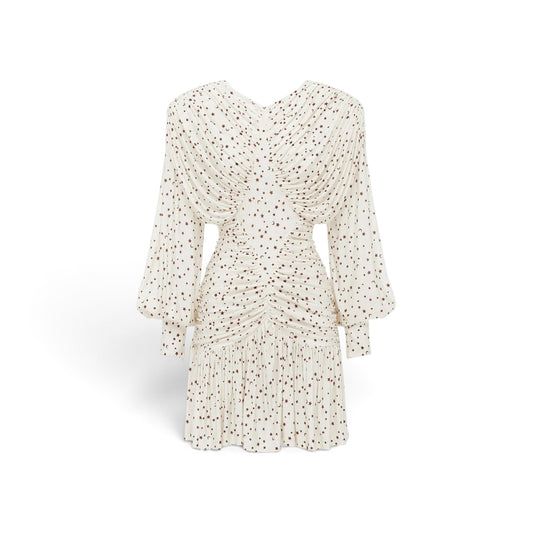 Alémais Etta Ruched Mini Dress Cream Size AU14
