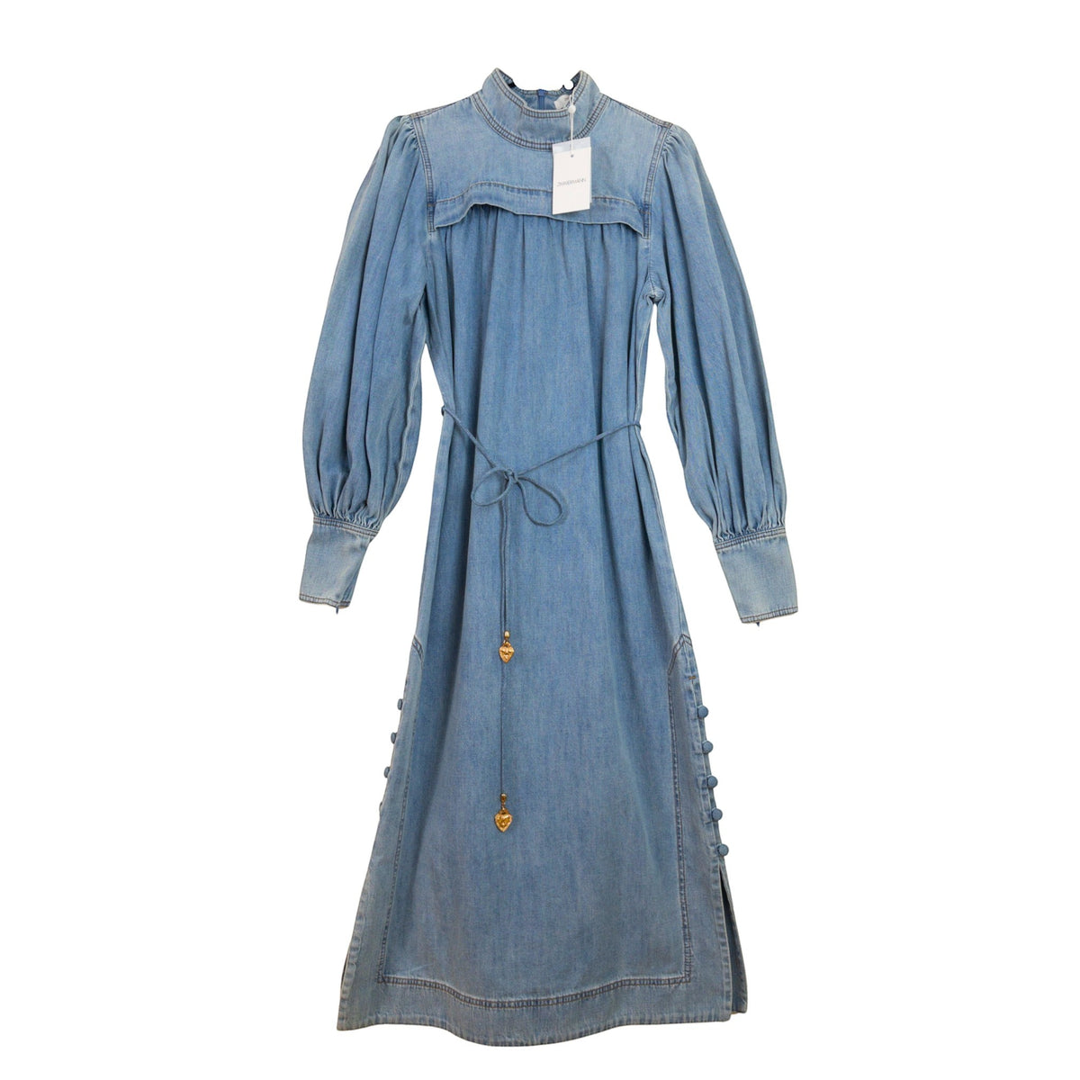Zimmermann Crush Denim Midi Dress Blue Moon Size 1