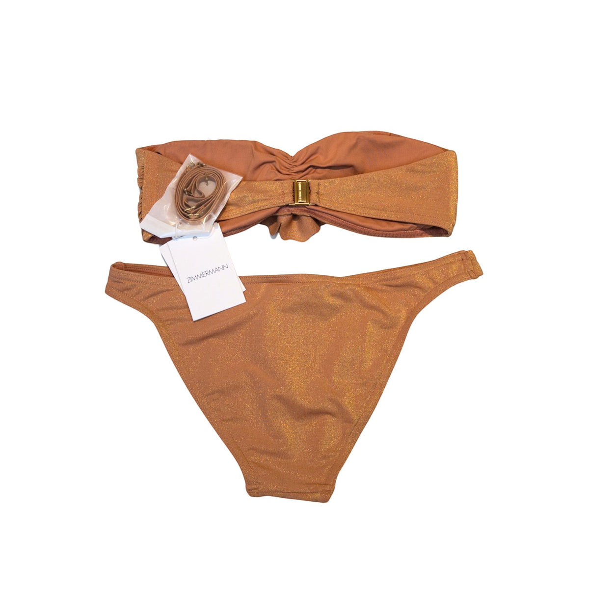Zimmermann Everley Metallic Bikini Set Rose Size 1