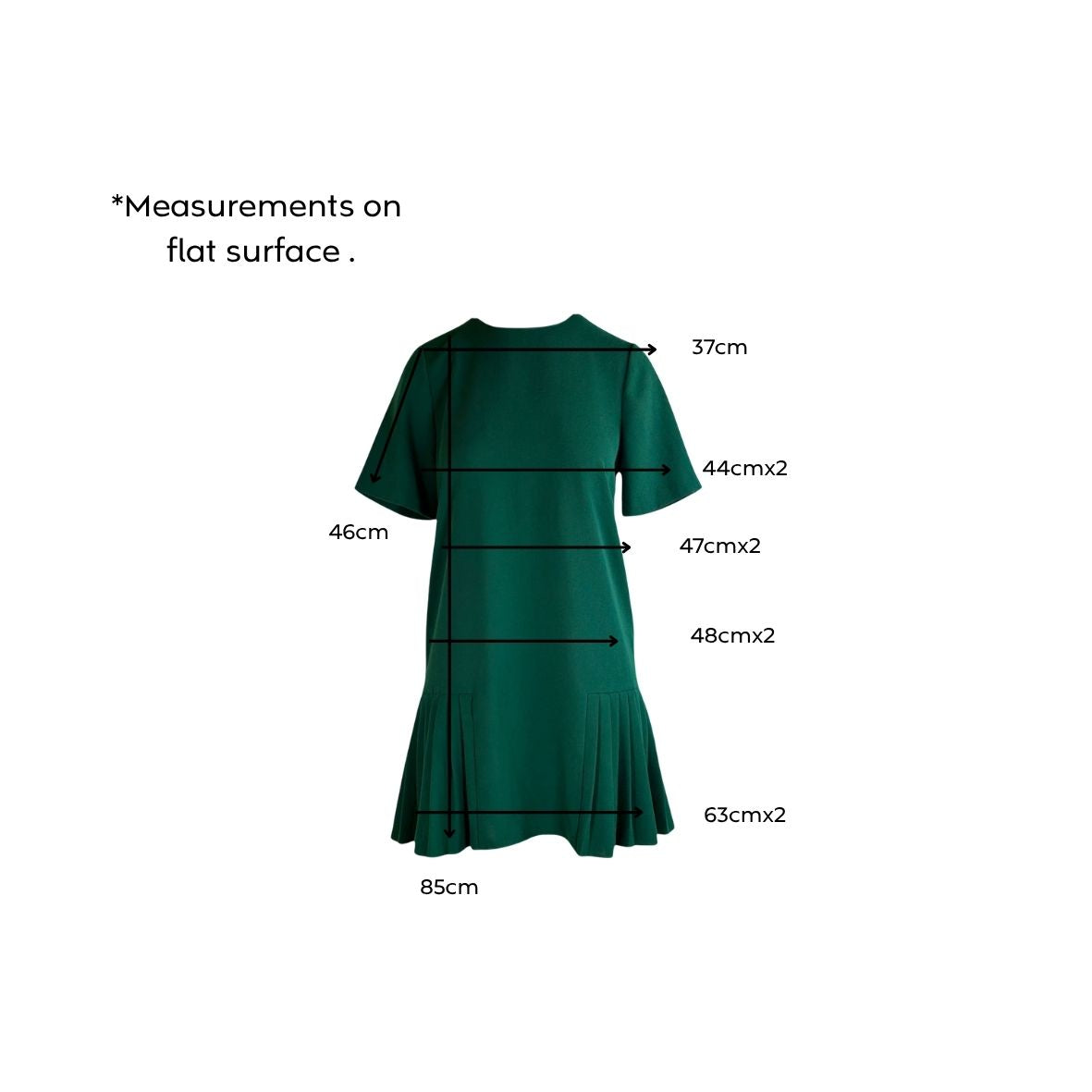 Zara Pleated Hem Mini Dress Emerald Green Size S / AU 8