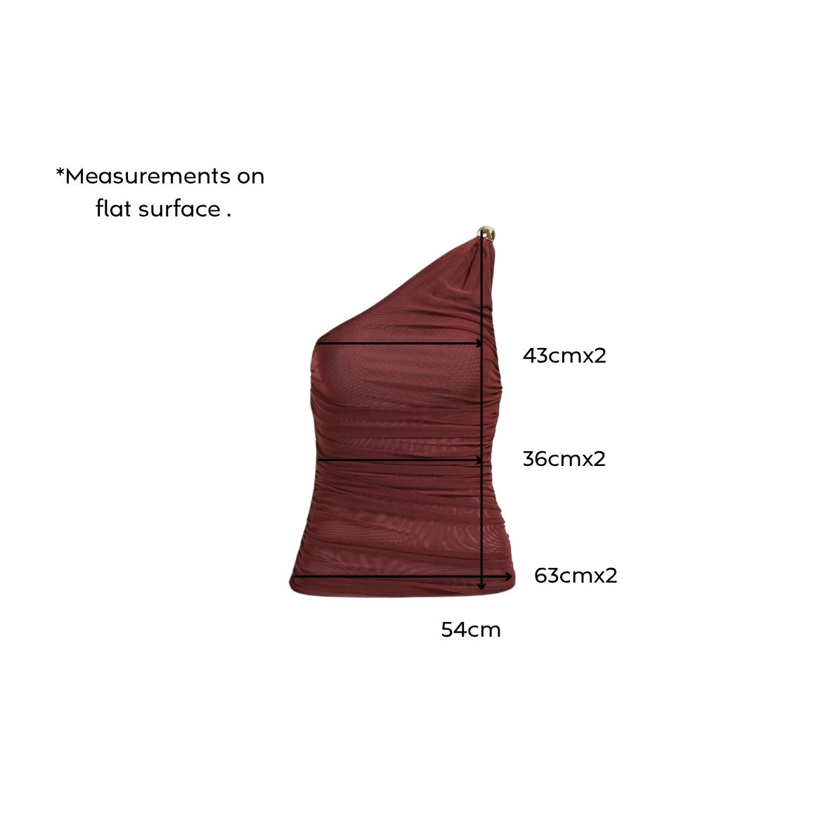 Aje Elaria One Shoulder Mesh Top Mahogany Size L