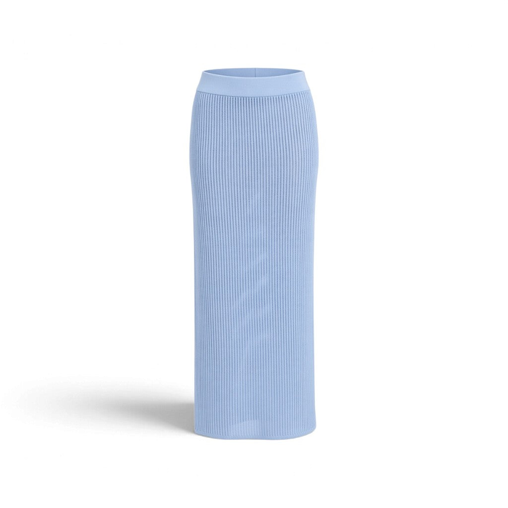 KOOKAÏ Cairo Knit Midi Skirt Sky Blue Size AU10