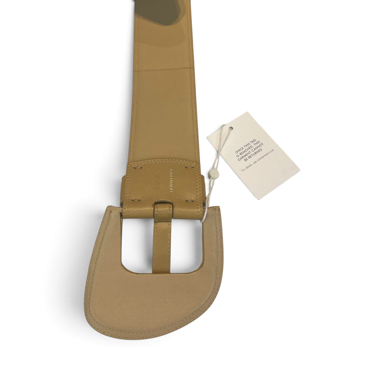 Zimmermann High Waist Leather Belt Sand S