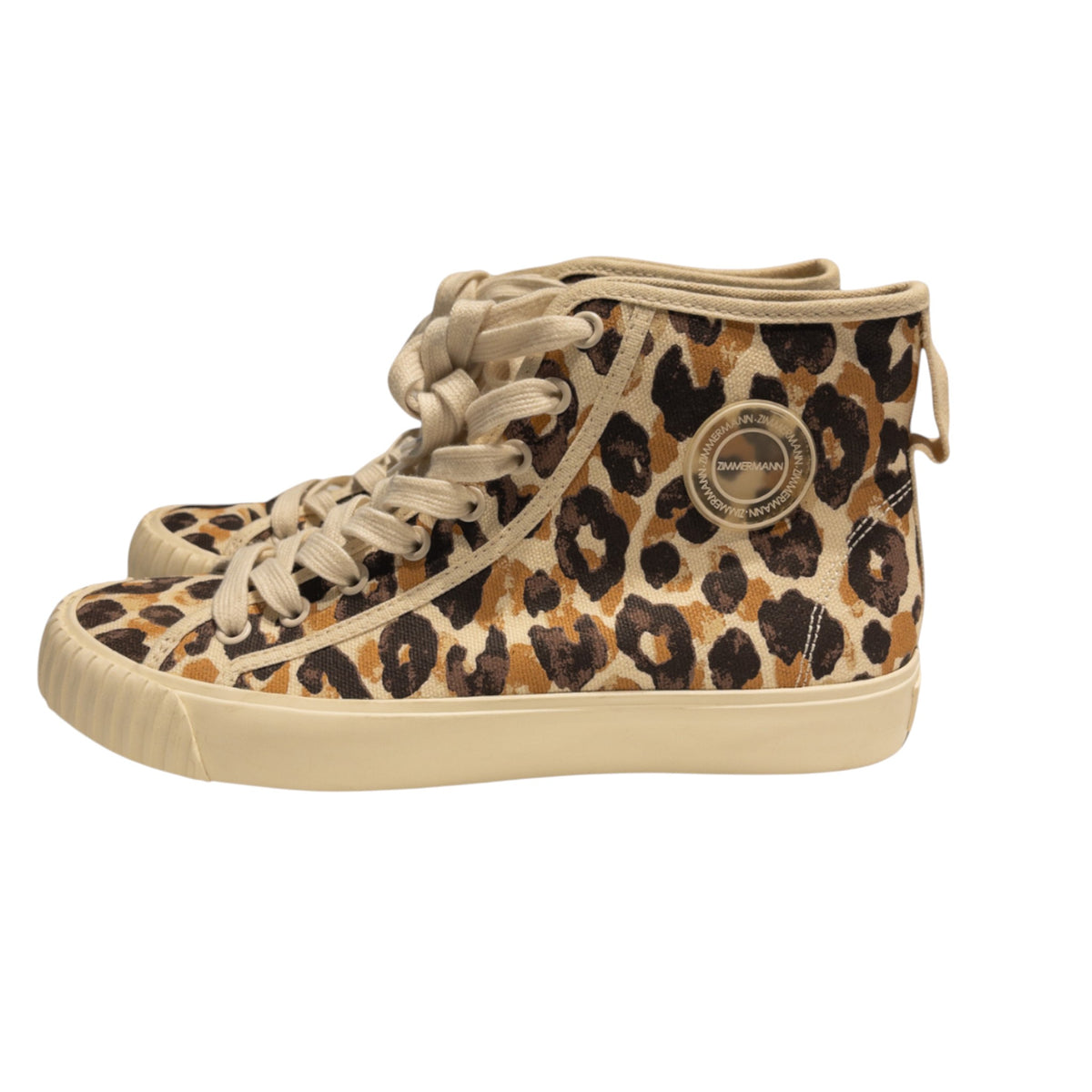 Zimmermann High-Top Sneakers Caramel Leopard Print Size EU 38
