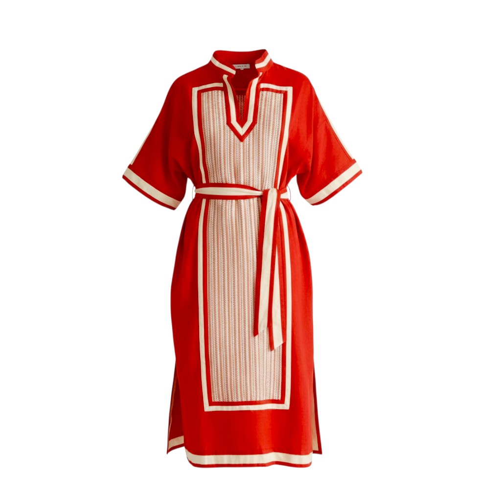 Antipodean Bonita Kaftan Tunic Red Dress Size AU6