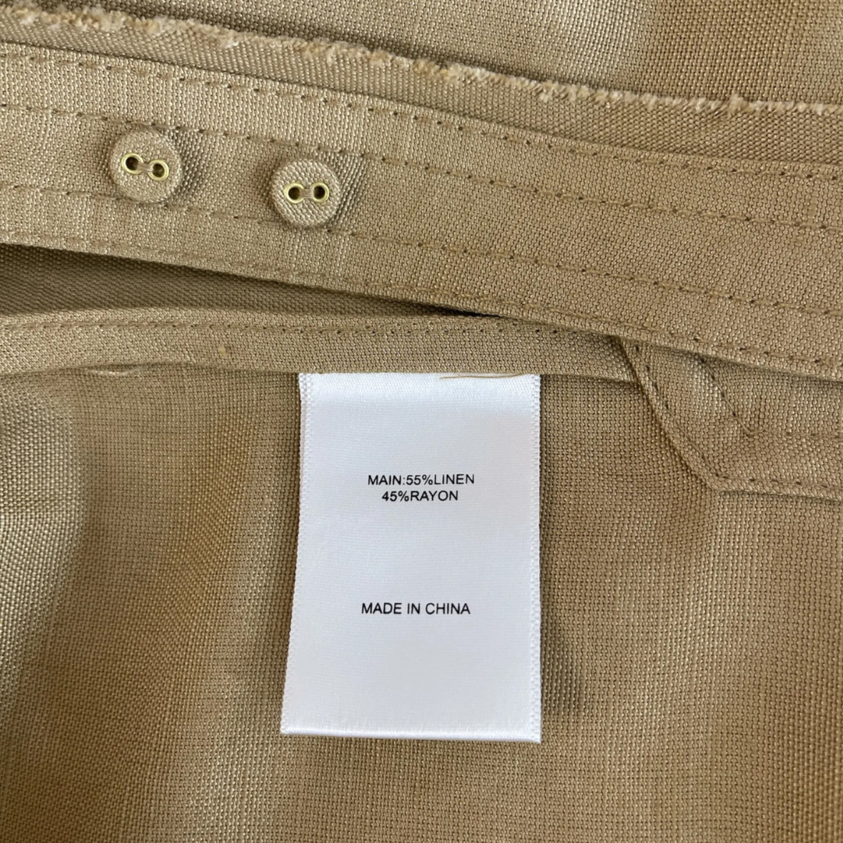 Aje Linen Blend Shirt & Tailored Shorts Set Khaki AU8 Pre-loved