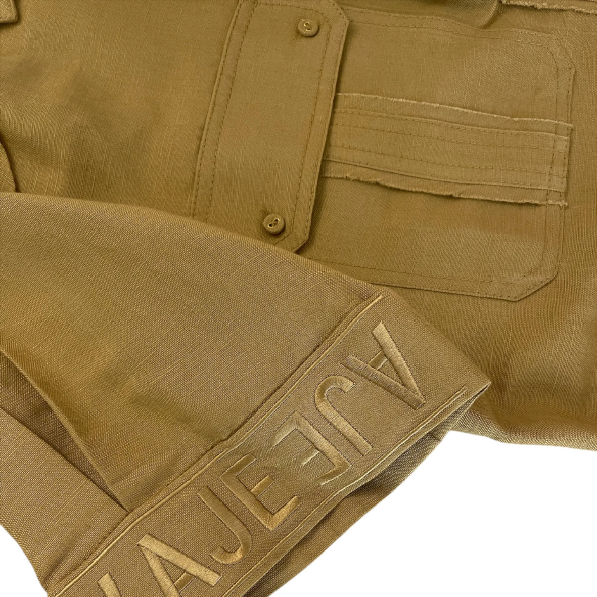 Aje Linen Blend Shirt & Tailored Shorts Set Khaki AU8 Pre-loved
