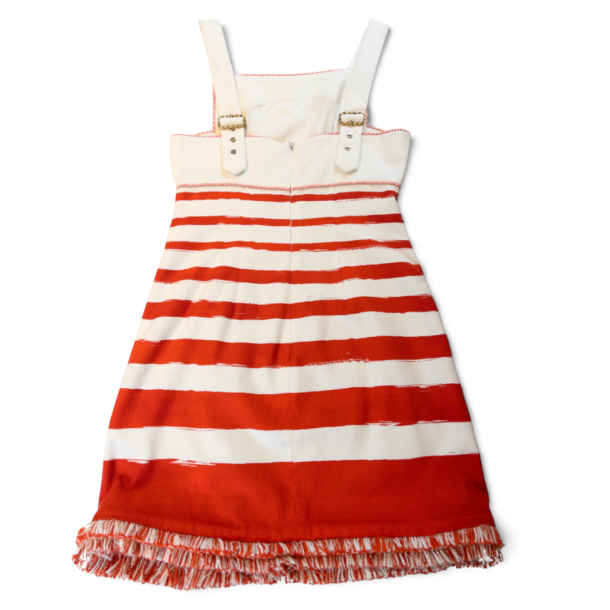 Zimmermann Postcard Boat Neck Mini Dress Red White Stripe Size 0