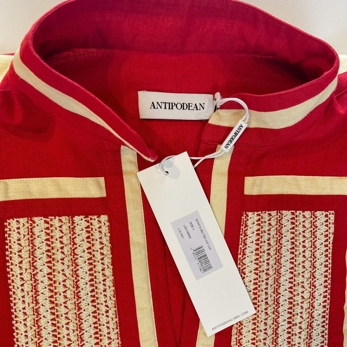 Antipodean Bonita Kaftan Tunic Red Dress Size AU6