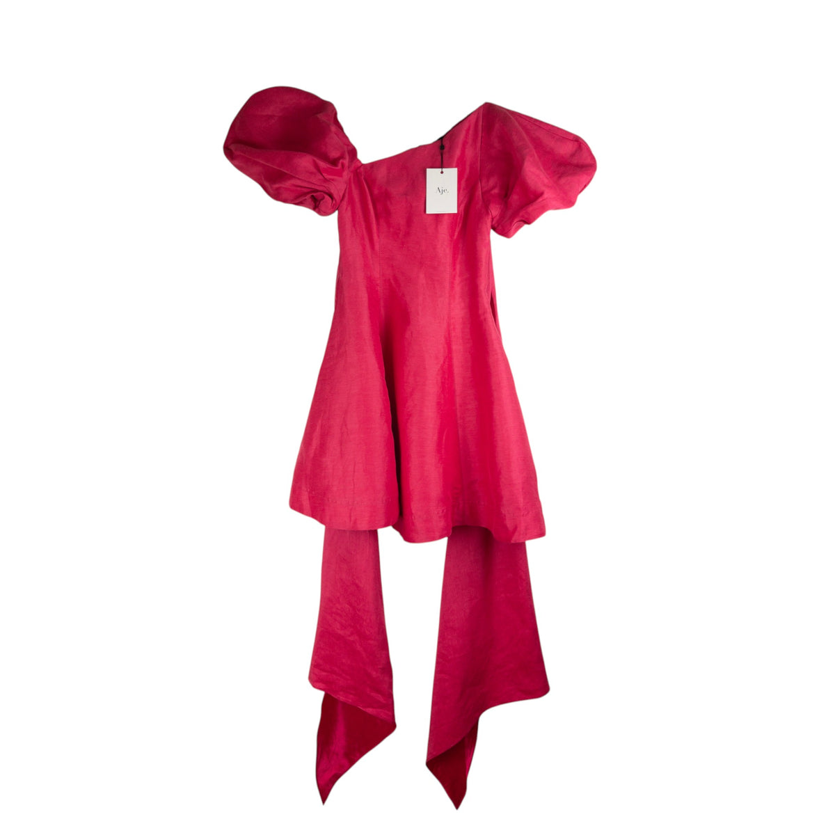 Aje Arista Tulip Sleeve Mini Dress Bougainvillea Red Pink Size AU6