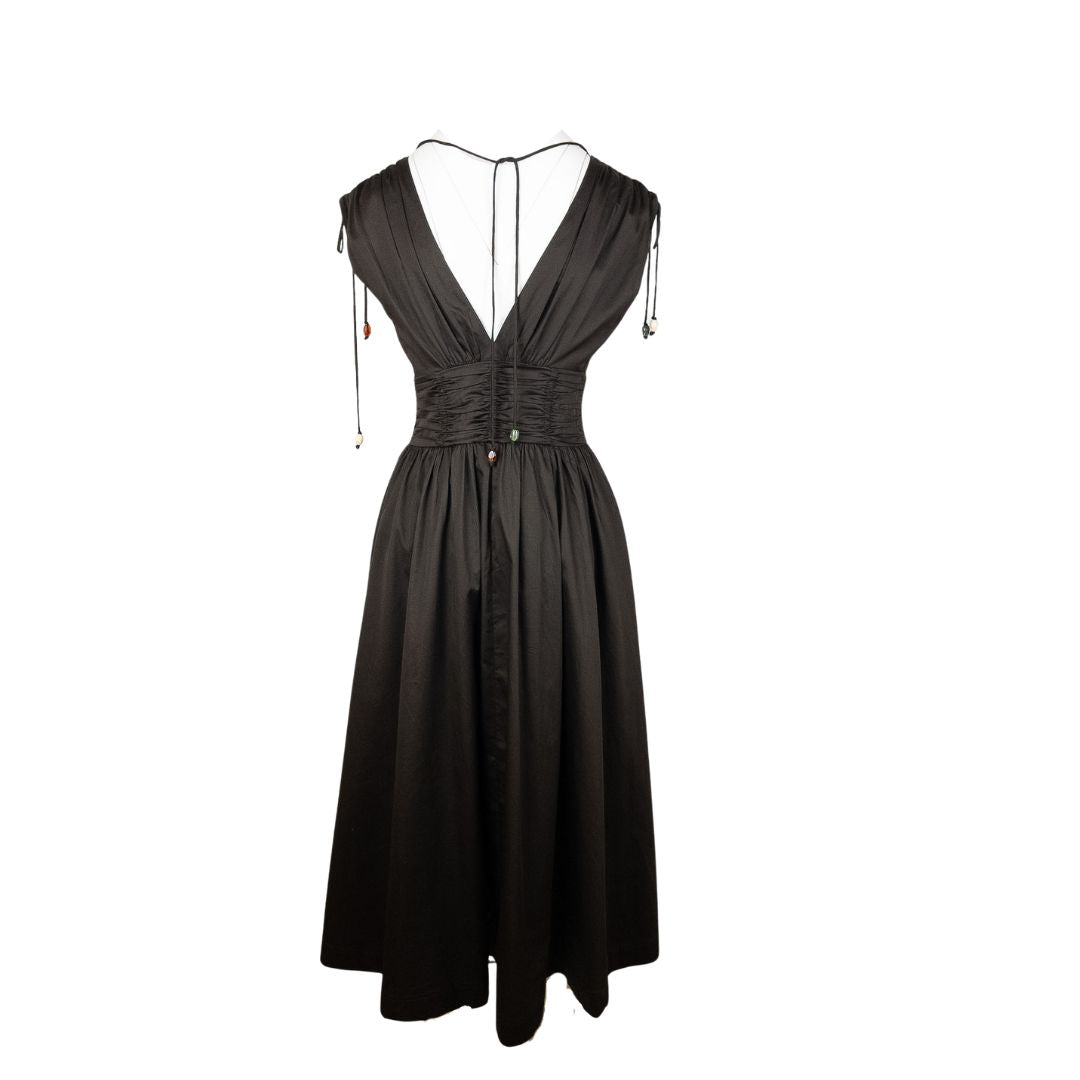 Aje Studio Laure Midi Dress Deep Chocolate Size AU8