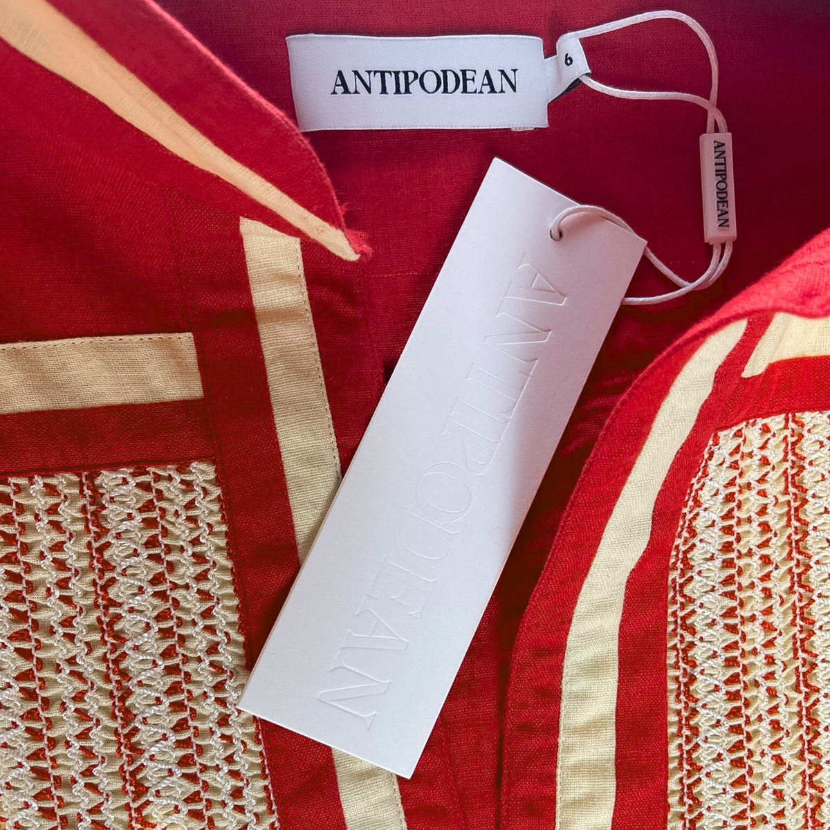 Antipodean Bonita Kaftan Tunic Red Dress Size AU6