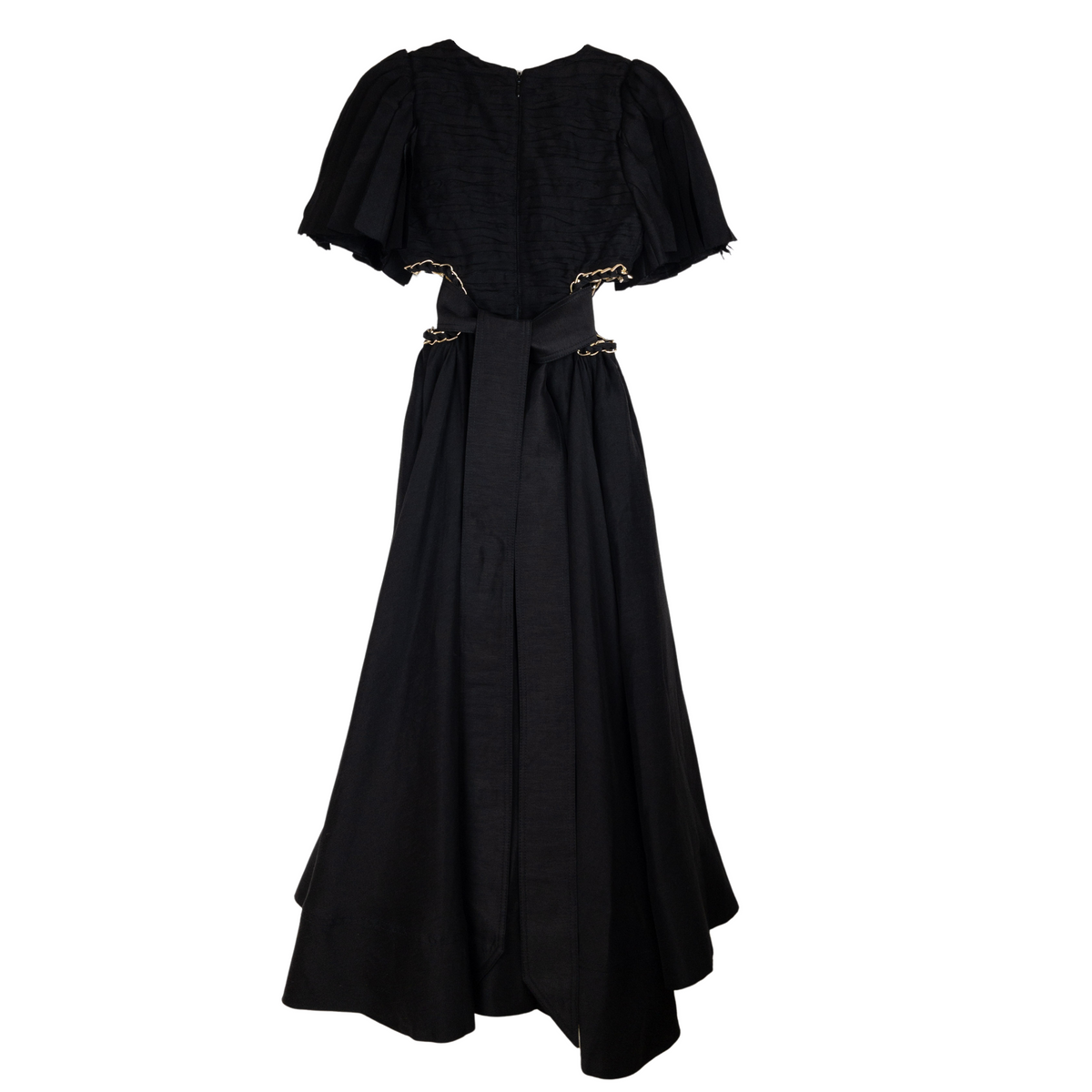 Aje Monica Chainlink Midi Dress Black Gold Details Size AU6