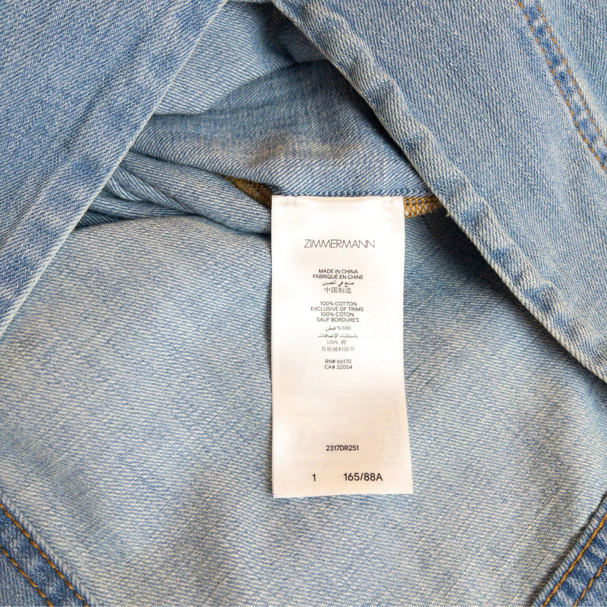 Zimmermann Crush Denim Midi Dress Blue Moon Size 1