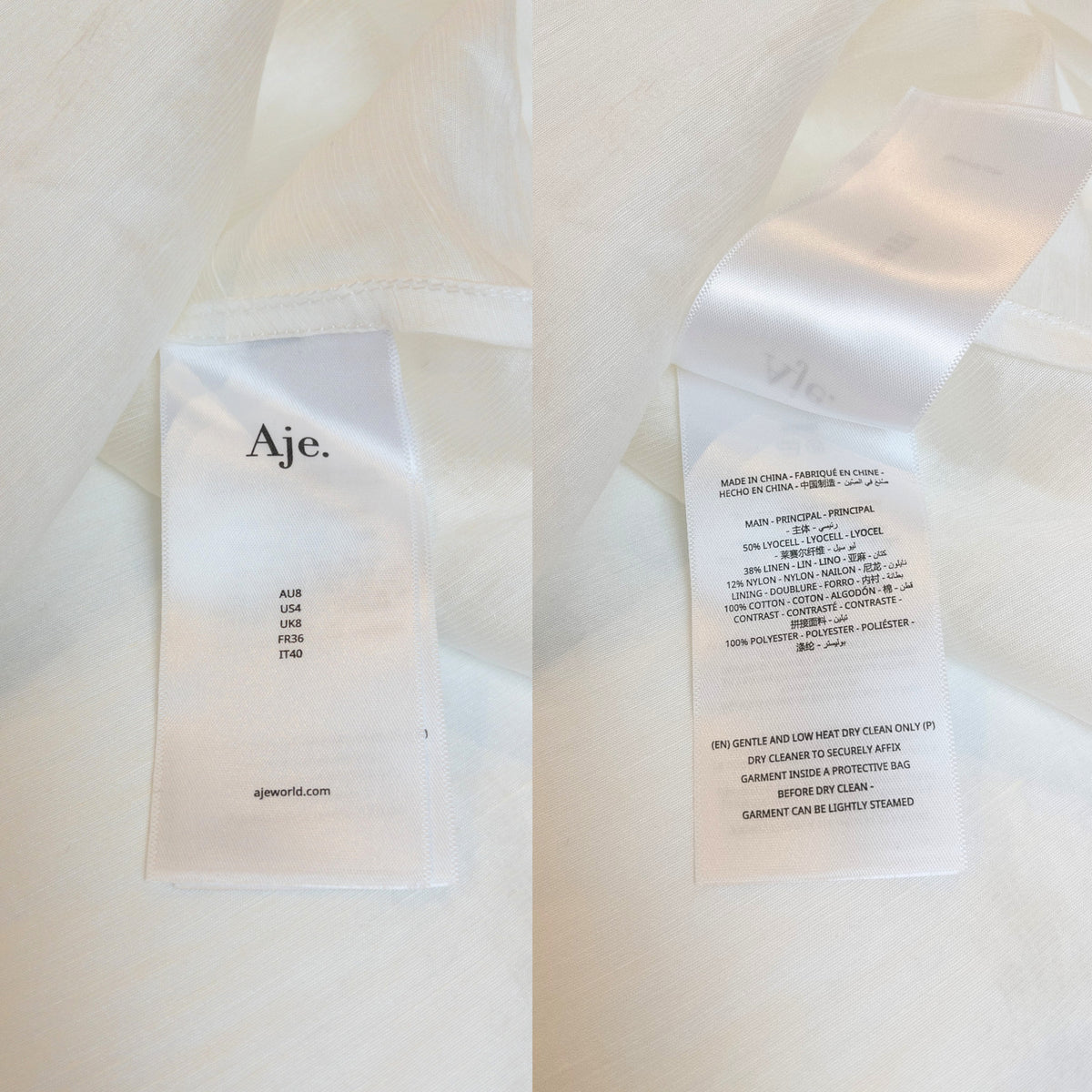Aje Camille Flower Blouse Ivory Size AU8