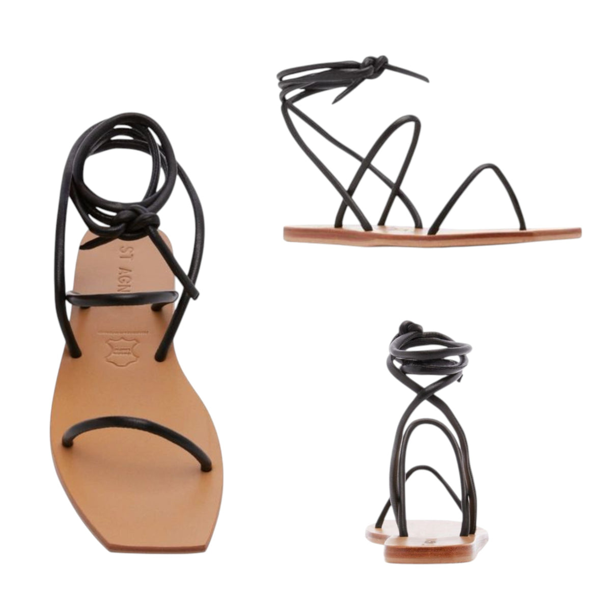 St. Agni Asami Sandals Black Size EU 38
