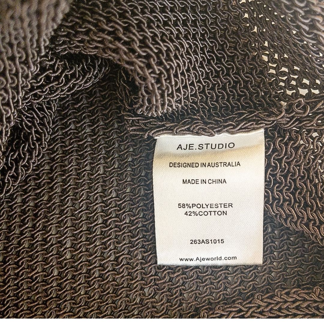Aje Studio Suri Roched Knit Top Chocolate Size M