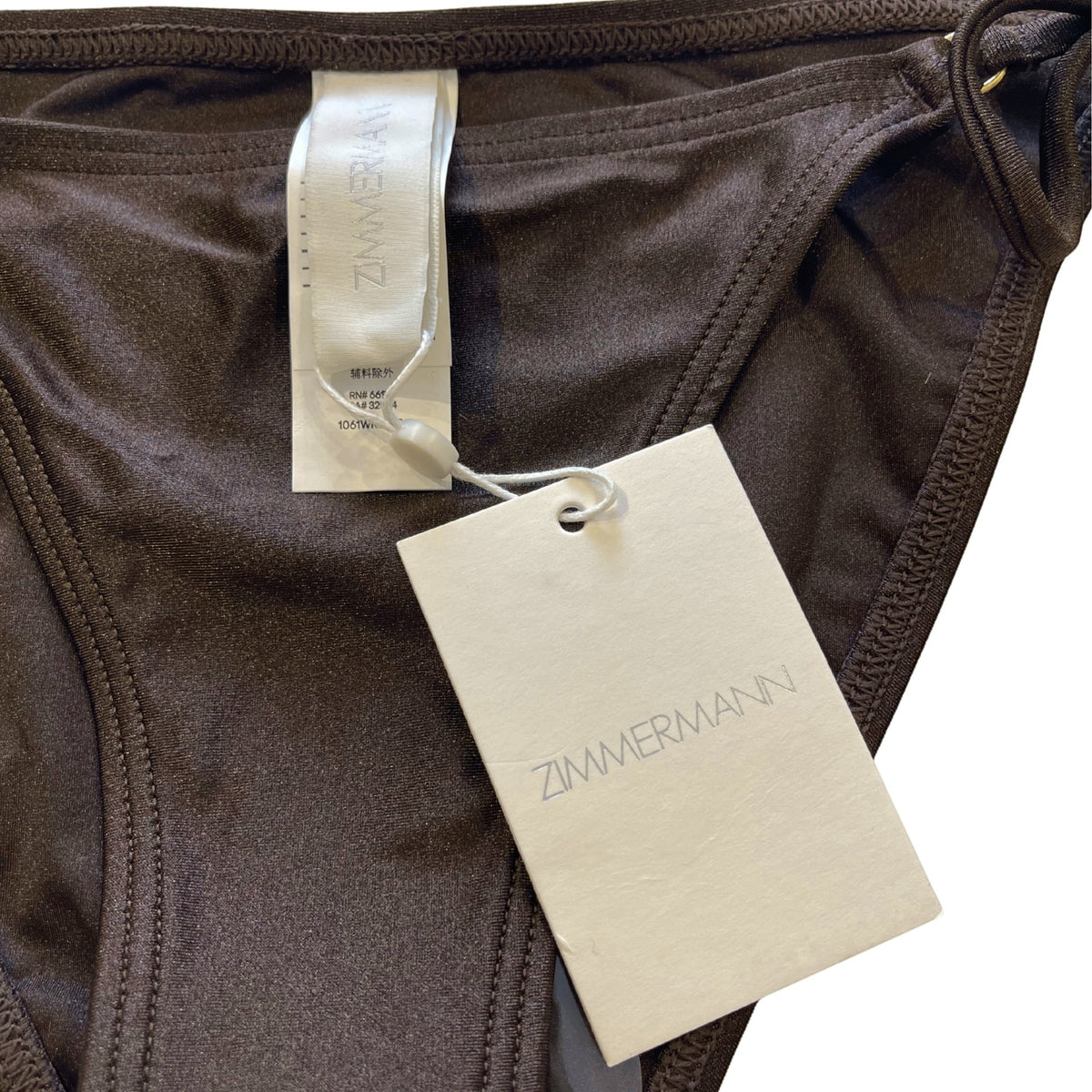 Zimmermann Acacia Crochet Tri Bikini Chocolate Size 1